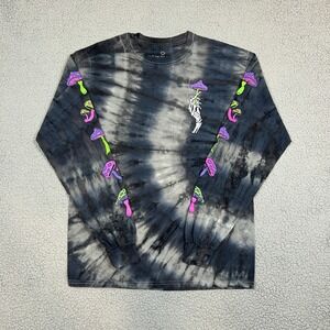 Empyre Psychedelic Mushrooms Pullover T-Shirt Tie Dye Long Sleeve Mens Medium